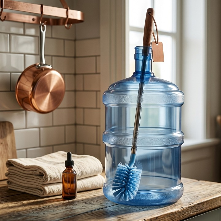 19 Litre Water Bottle Cleaning Brush Adjustable Long Handle 40 to 60cm Deep Cleaning Brush for Gallon Bottles (Random Color)