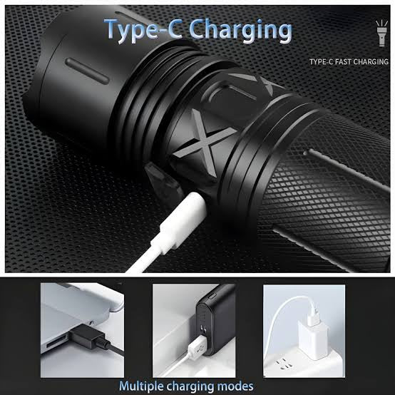 P90 Waterproof Rechargeable LED Emergency Flashlight 2KM Range