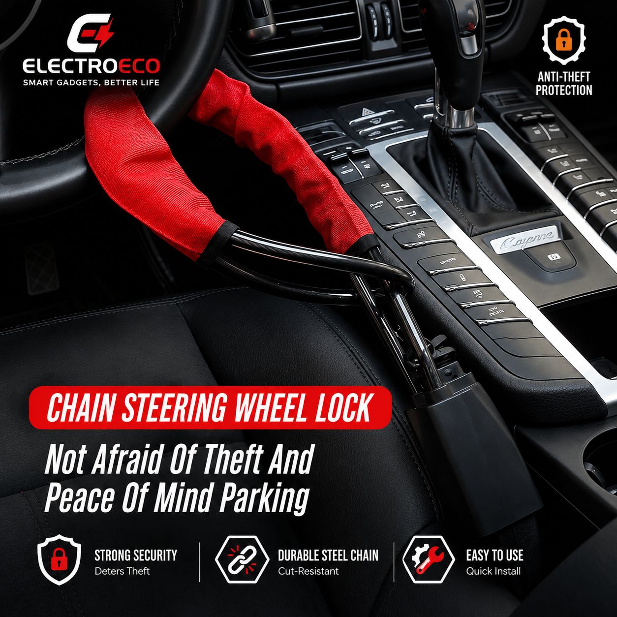 Seat Belt Streeing Whell Lock - Quick Locking Anti Theft Lock
